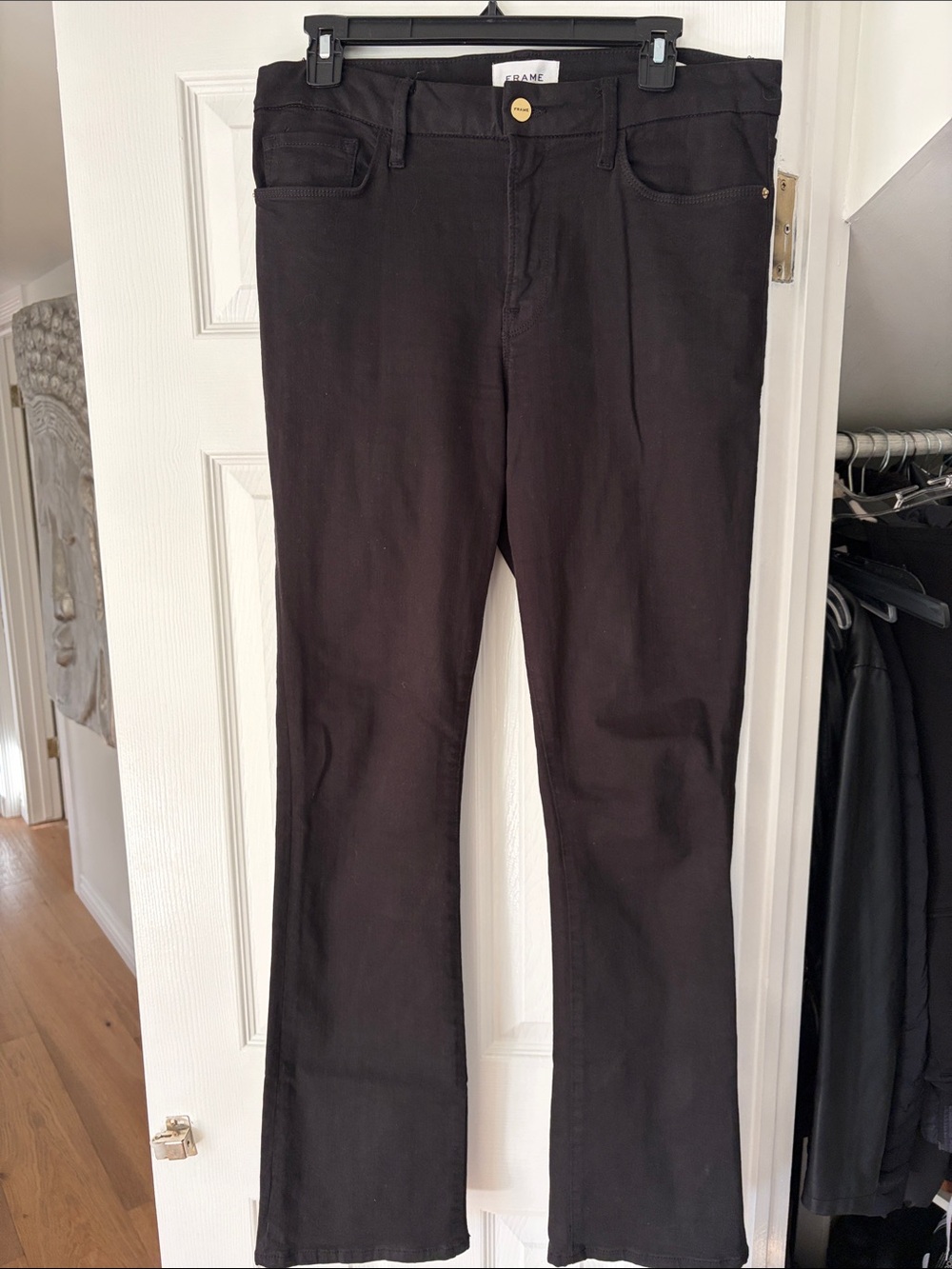 Frame Denim Black Flare Jeans